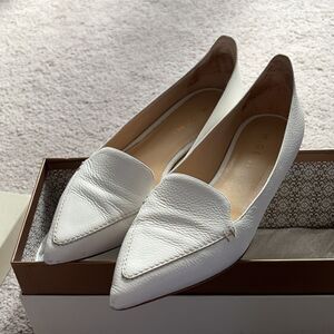 M.Gemi Stellato Loafers 36.5 Ivory Italian Leather Pointed Toe Slip On capsule